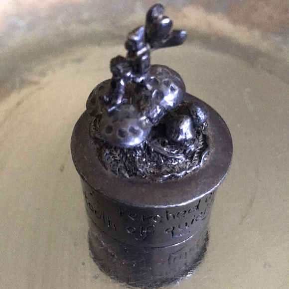 “Silver scenes” 91 silver plate fairy box,  Trinket box, fairies and mushrooms - Picture 1 of 11